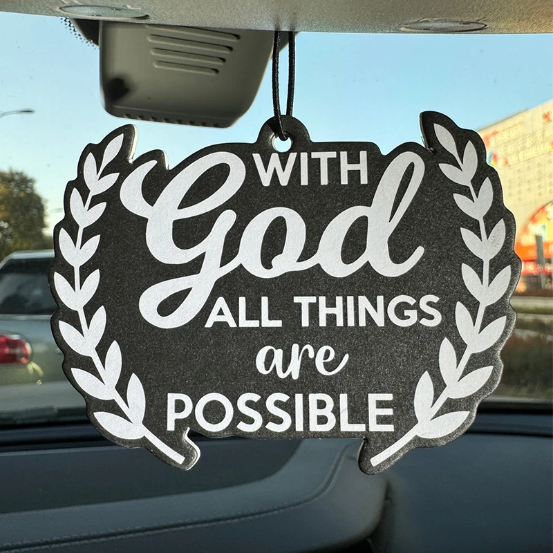 With God All Things Are Possible Special Edition Cologne (4711 Special Edition, Classic for Both Men and Women) Car Air Freshener |   Rearview Mirror Hanger & Dual-Purpose Air Vent Clip |   Natural Material Aromatherapy Tablets |   Long-Lasting Fragrance for 90 Days |   Alcohol-Free |   Not Afraid of the Sun Exposure |   Designed Specifically for Odor Removal in Cars, Closets, and Bathrooms.