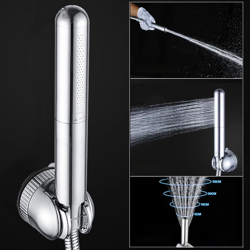 Chrome Brass Shower Head Portable Handheld Toilet Bidet Sprayer Anal Cleaning Hygienic Douche Water Saving Two Mode Adjustable