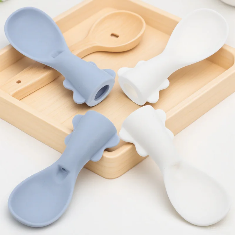 4Pcs Silicone Baby Food Pouch Spoons Infant Feeding Supplies Squeeze Pouch Attachments Portable Baby Feeding Spoons Toddler