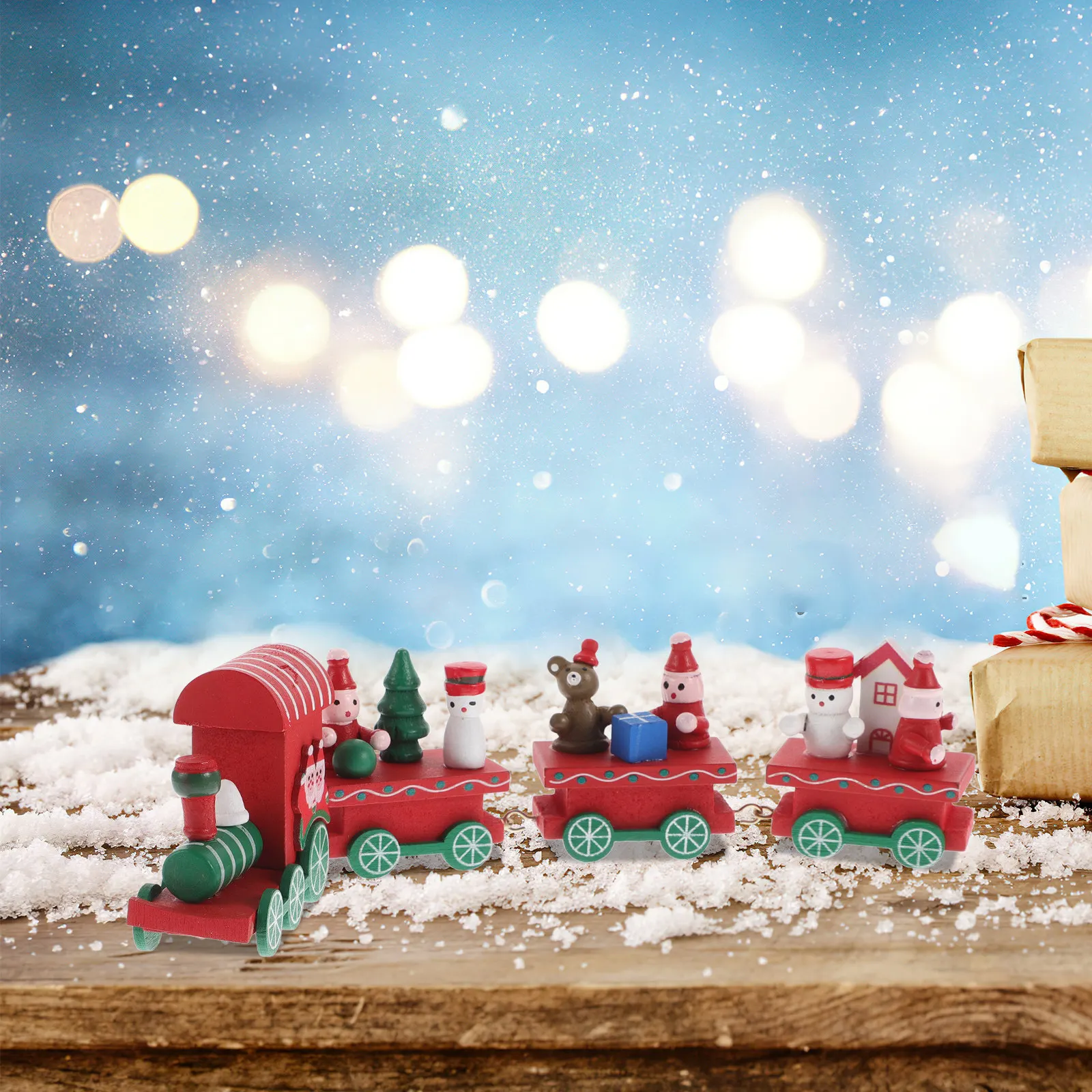 Christmas Wooden Train Ornament 21x5cm Long-Lasting Decoration for Tree Office Cafe Family Holiday Gifts Children