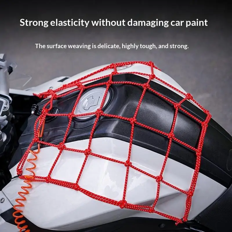 Motorcycle Helmet Cargo Net Night Reflective High Elasticity: Easy Storage Motorbike Ebike Bicycle Riding view 2