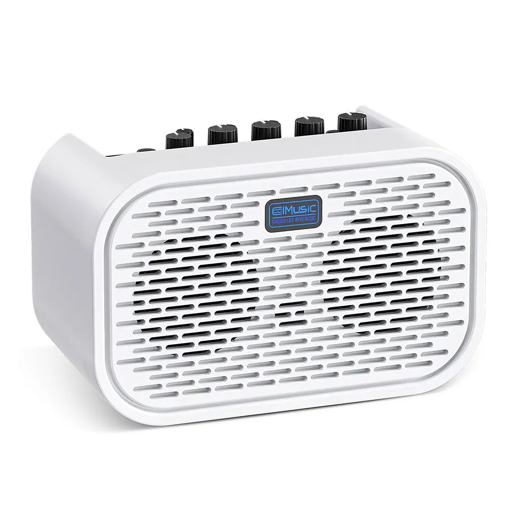 Electric Guitar 10W Rechargeable Electric Guitar Amplifier Speaker with 3-Band EQ, Distortion Channel, Bluetooth