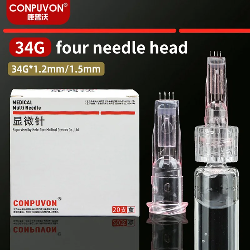 Medical Small Powder Needle Disposable Four Needle 34G 1.2mm/1.5mm Non Painless Beauty Ultrafine Mosquito Needle