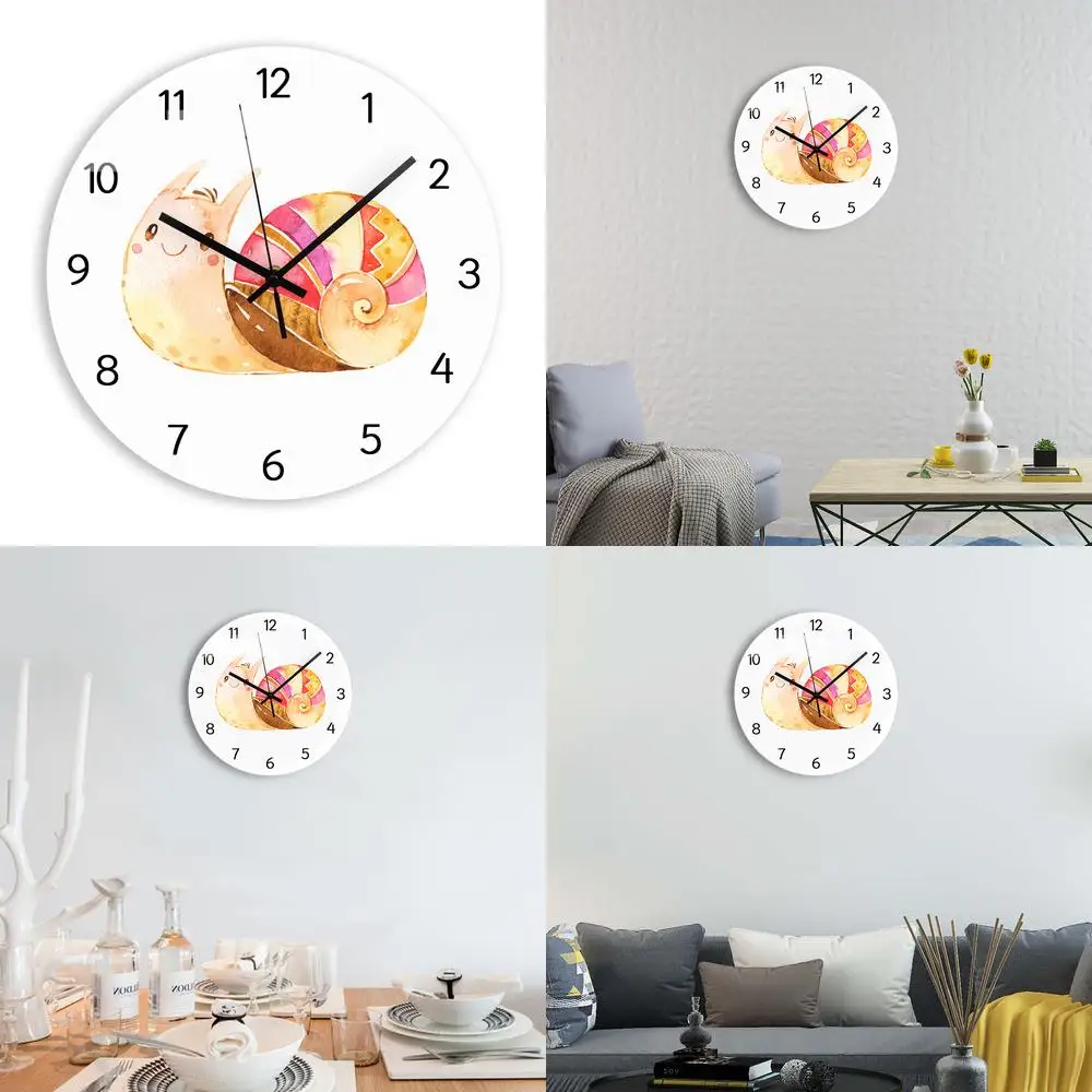 

Простые акриловые настенные часы с рисунком насекомых для гостиной, бесшумные скандинавские креативные круглые часы для домашнего декора