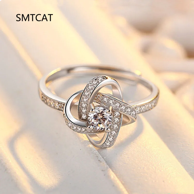 

Four Leaf Clover D Color Moissanite Ring 925 Sterling Silver Forever Love Twist Flower Finger Ring For Women Fine Jewelry