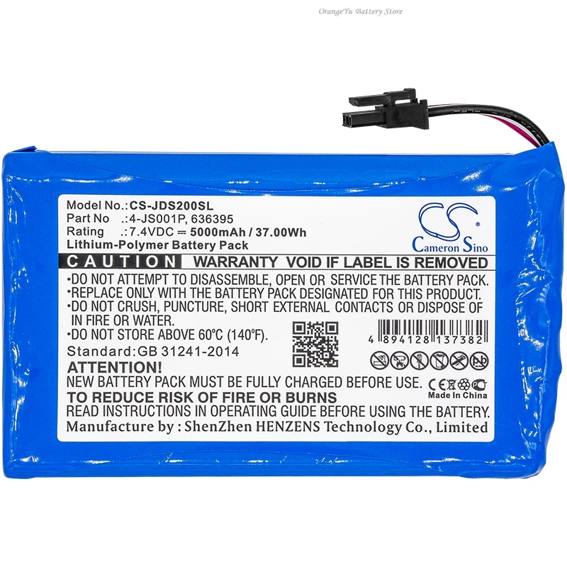 7.4V 5000mAh Battery 4-JS001P 636395 for JDSU/VIAVI MTS-2000, Smart OTDR, Smart OTDR 100AS, E100AS, 200AS, T-BERD +TOOL