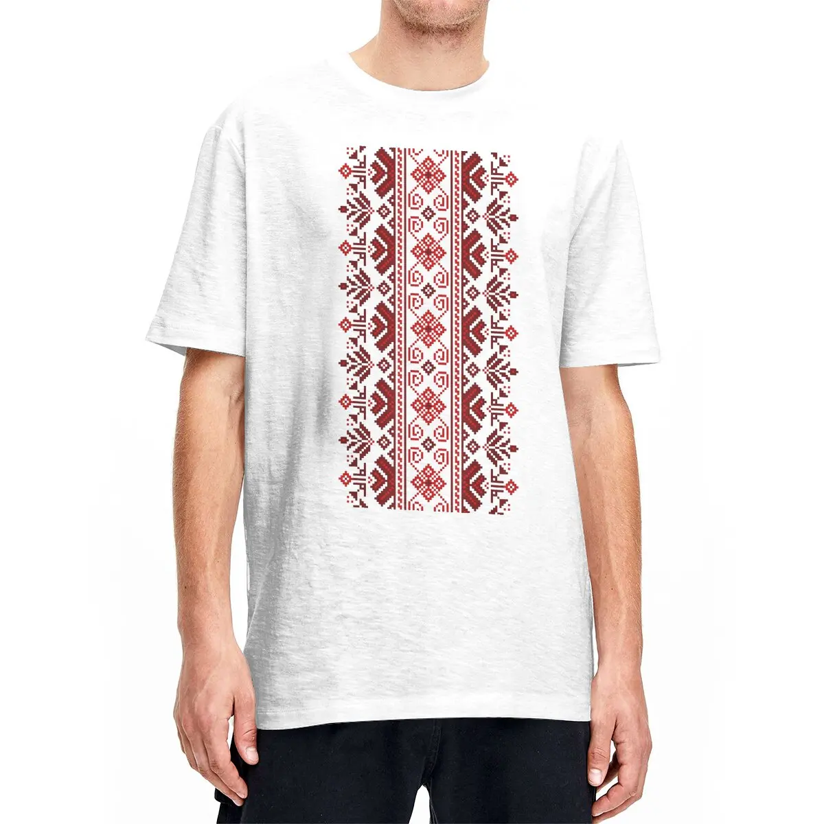 Men\'s T-Shirt Thread Embroidery Vyshyvanka Fashion Cotton Tee Ukrainian Folk Ethnic Ornament T Shirt Clothing Gift Idea