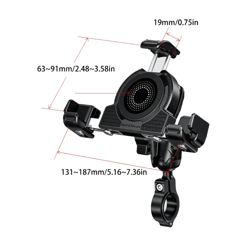 Durable Motorcycle Phone Mount Advanced Shock Absorbing Phone Holder Suitable for High Speed Cycling for 5.4