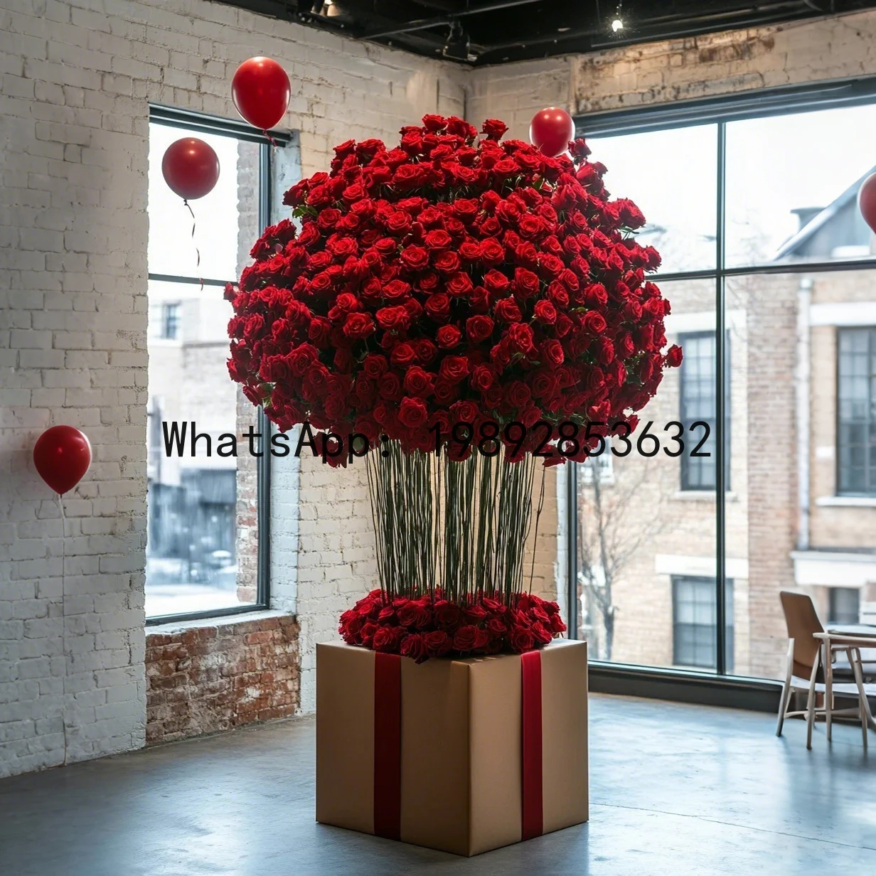 ZK Artificial Flowers Large Bionic Rose Floor-standing Device Decorative Artistic Landscape