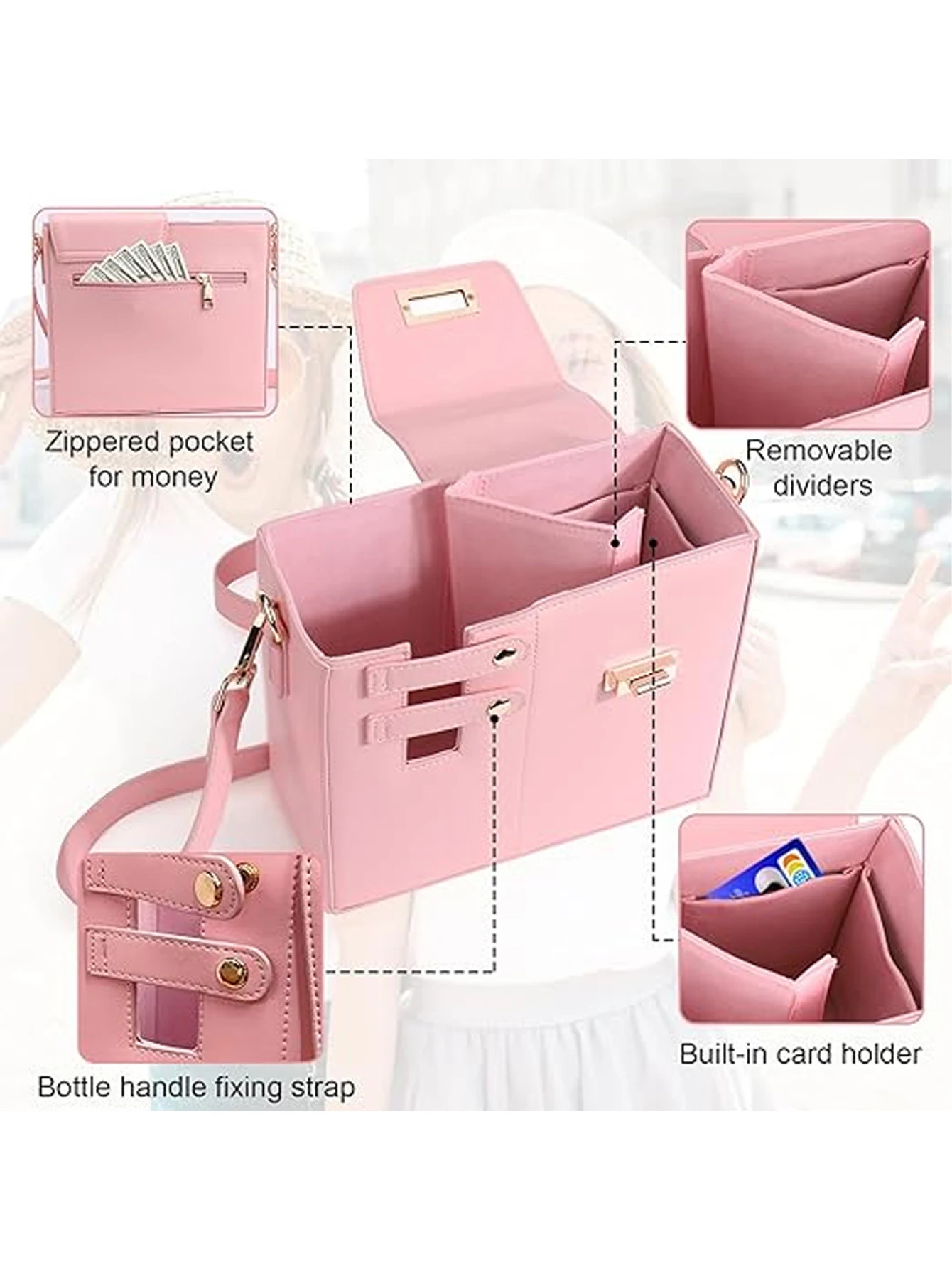 Outdoor portable crossbody water cup protection multifunctional universal water bottle storage bag single shoulder solid color image 5