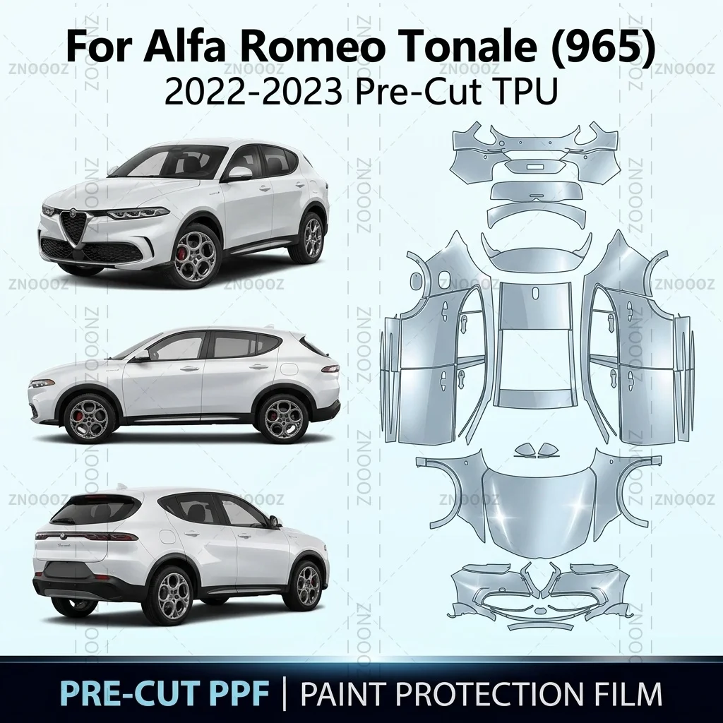 For Alfa Romeo Tonale (965) 2022-2023 Pre-Cut TPU PPF Kit Self Healing High Gloss Anti Full Vehicle Glossy Clear Matte Black
