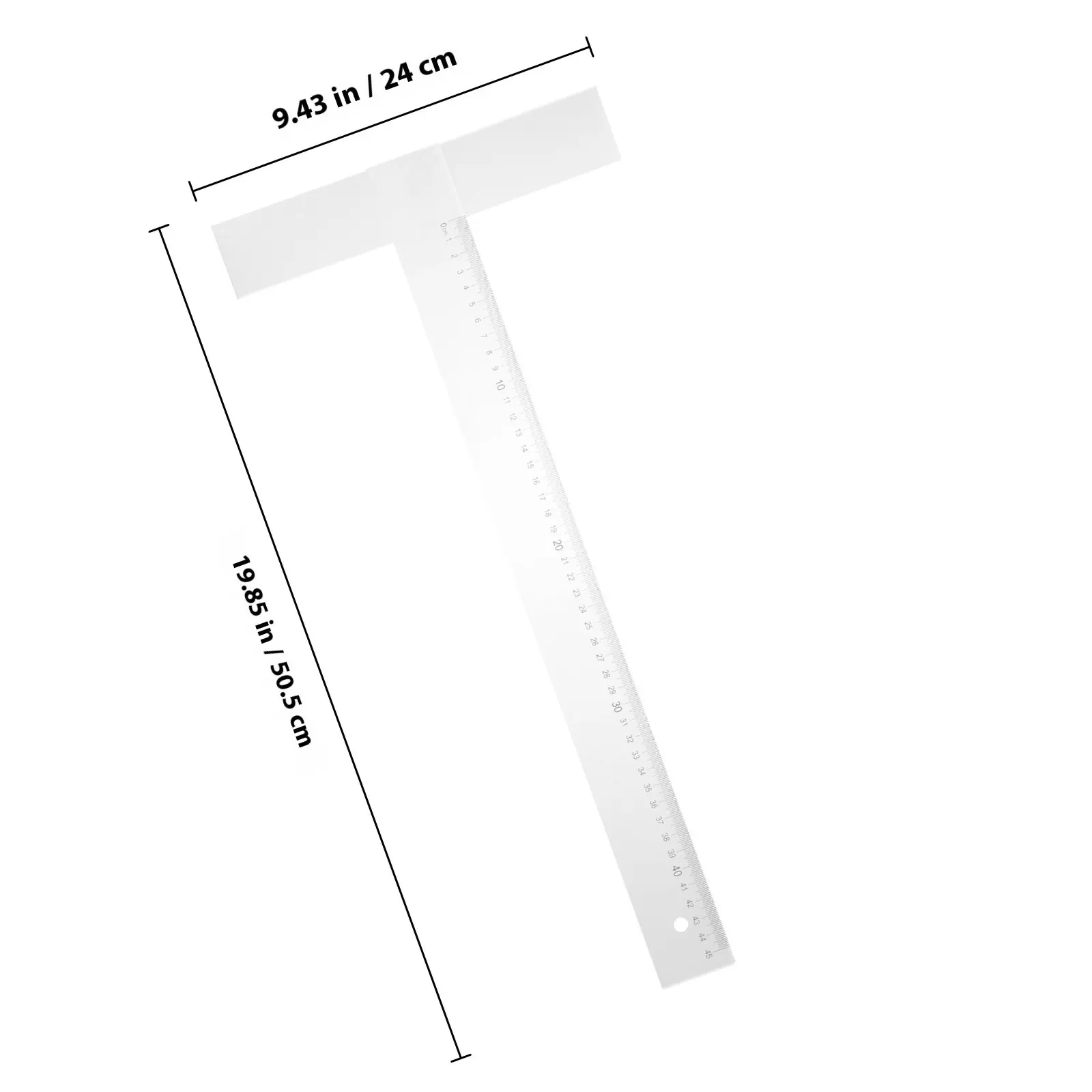Ruler 18 Inch Sturdy Precision Measuring Tool for Drafting Woodworking Architect Engineering Drawing Ruler Portable
