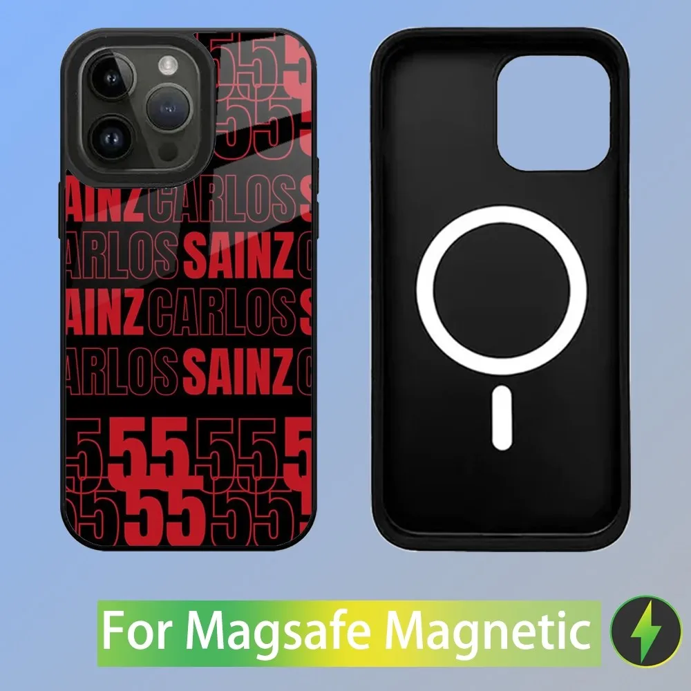 Carlos Sainz F1 55 Phone Case For iPhone 15,14,13,12,11,Plus,Pro,Max Mini Magsafe Magnetic Wireless Charging