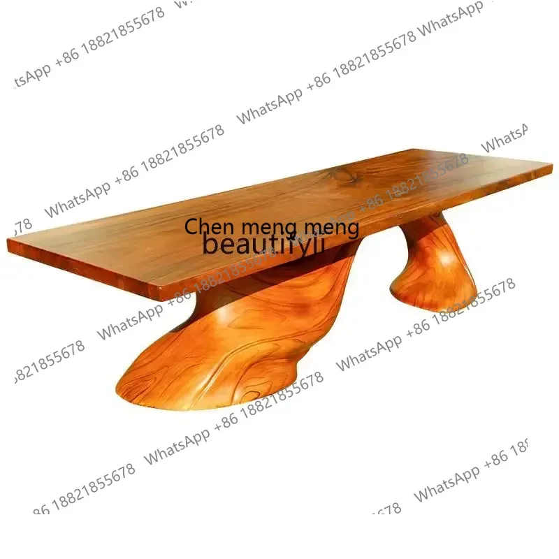 ss7486 Solid wood, boss office conference table 3 meters large flat log custom tea table New Light Luxury
