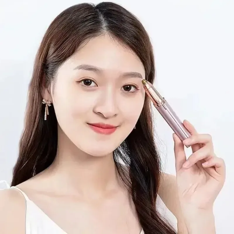 ماكينة تشذيب الحواجب للنساء، مزيل شعر الحواجب بالبطارية، ماكينة حلاقة كهربائية غير مؤلمة، ماكينة إزالة شعر الحاجب والوجه #3