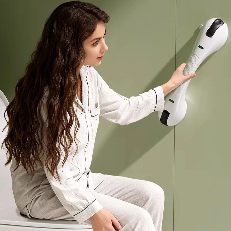 

Suction Cup Grab Bar for Bathroom, No-Drill Safety Rail for Elderly - Adjustable Anti-Slip Shower & Toilet Support