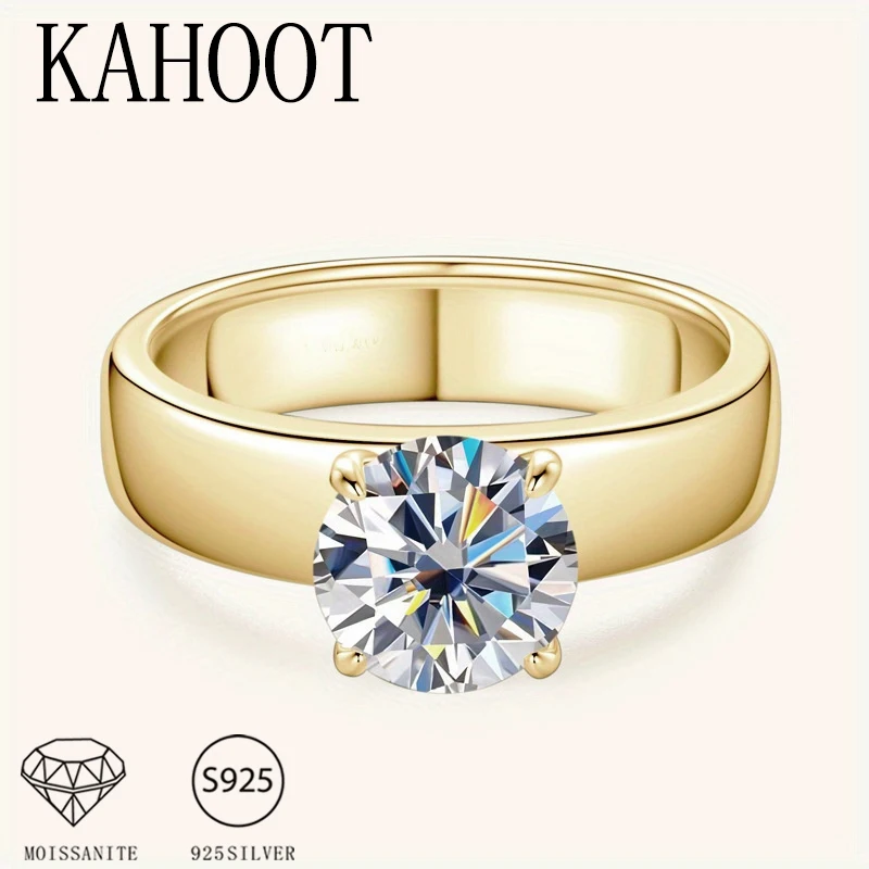 

A classic, minimalist, and sophisticated 925 sterling silver ring with a 2-carat moissanite, perfect for everyday wear.