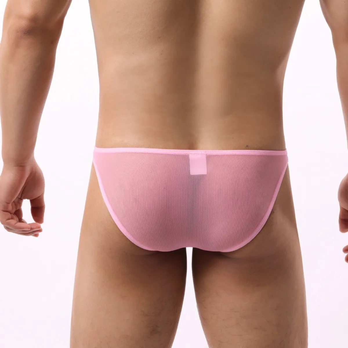 

Men's Transparent Mesh Briefs Low Rise Bulge Large Pouch Fully See Through Triangle Underwear Erotic Party Wear Fashion
