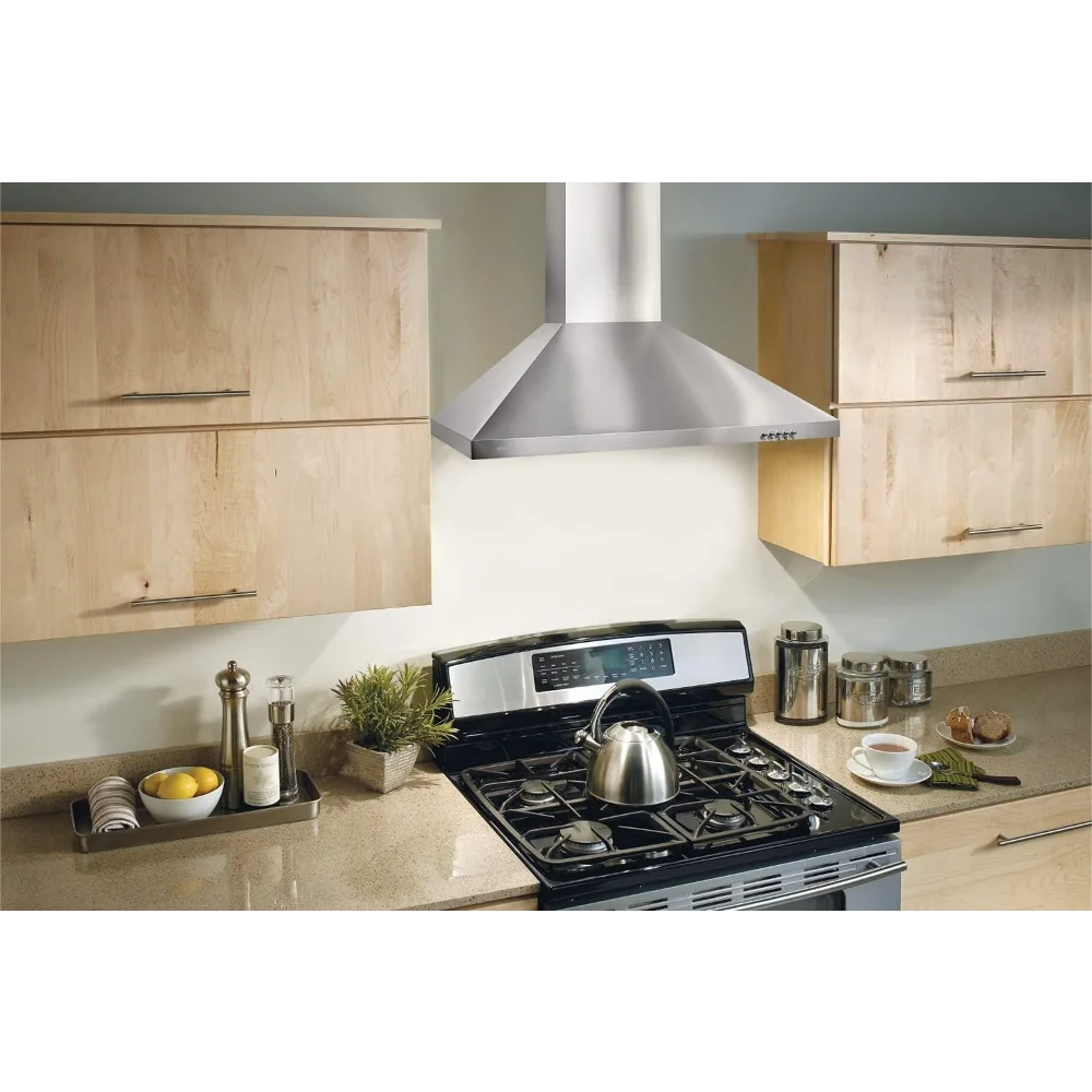 

BW5030SSL Stainless Steel LED 30-inch Wall-Mount Convertible Chimney-Style Range Hood with 3-Speed Exhaust Fan and Light