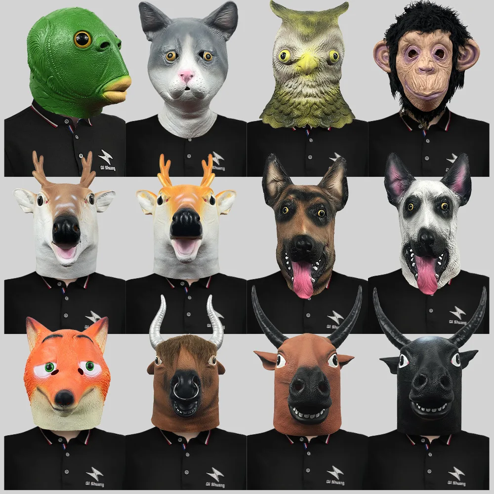 

Funny Halloween Animal Headgear Lion Mask Latex Stage Performance Props Carnival Party Cosplay Costume Accessorie Fancy Headwear