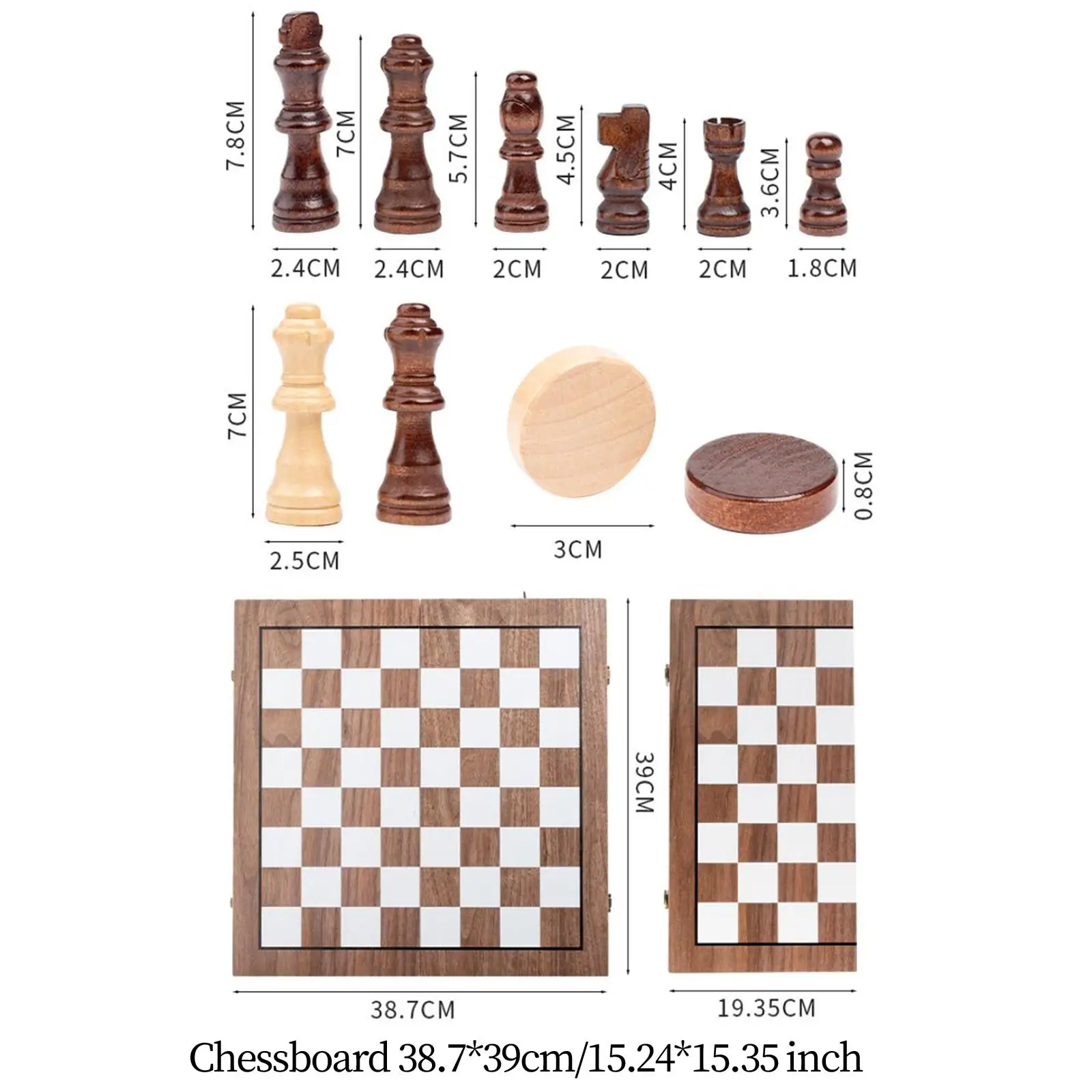 Chess Set Checkers Board Game Educational Games for Kids Students Boys Girls