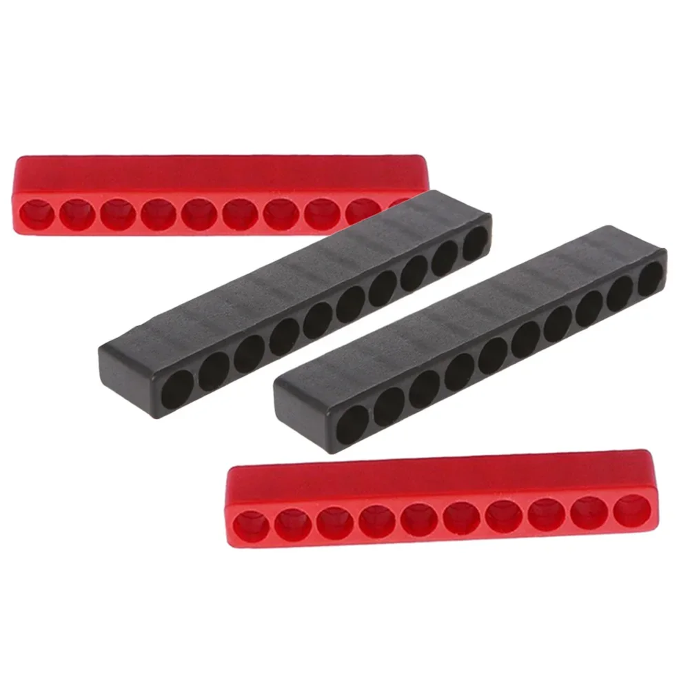 4pcs 10 구멍 육각 생크 스크루 드라이버 비트 홀더 보관 부드러운 고무 주최자 1/4 인치 6.35mm 육각 스크루 드라이버 드릴 비트 스탠드