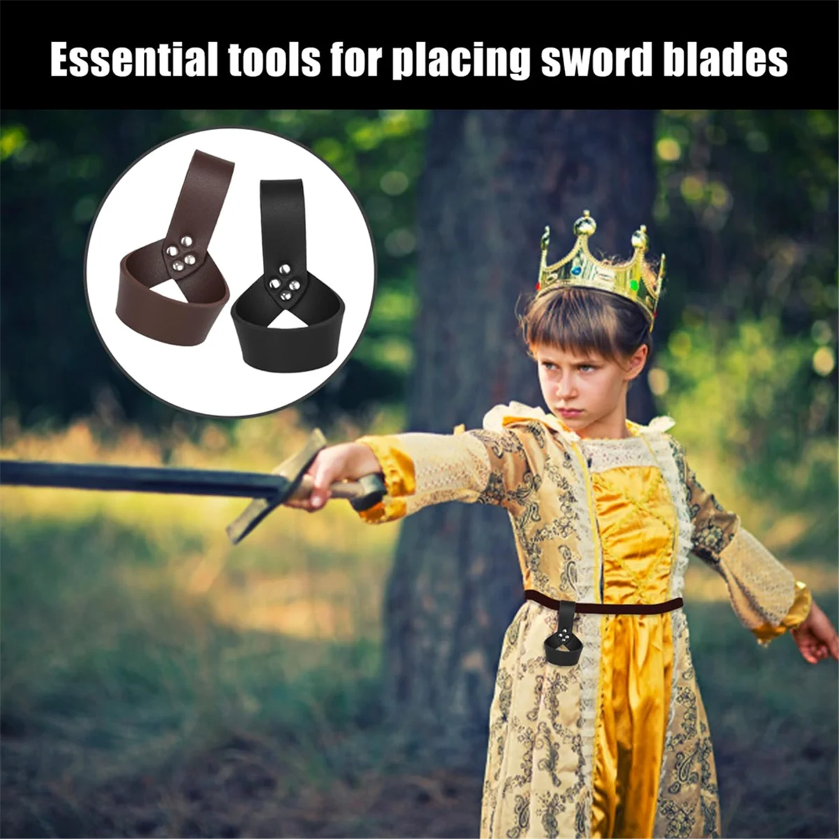 A79G حزمة من 2 حزام حامل، حزام عريض، حامل حزام السيف، غمد السيف الجلدي القابل للتعديل، حامل حزام بإبزيم السيف القديم #6