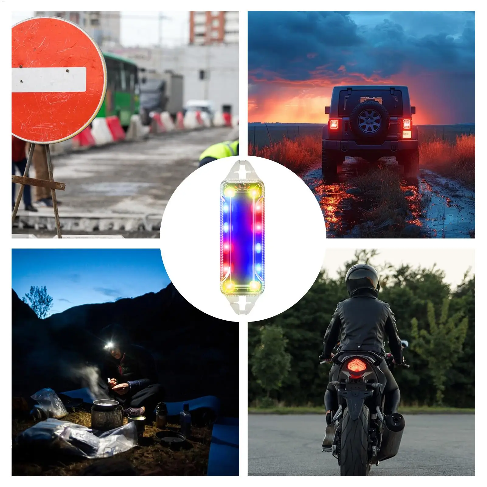 LED Strobe Lights For Trucks Solar Wireless LED Lights Car Exterior Solar Flashing Safety Lamp Waterproof Lighting For Vehicle