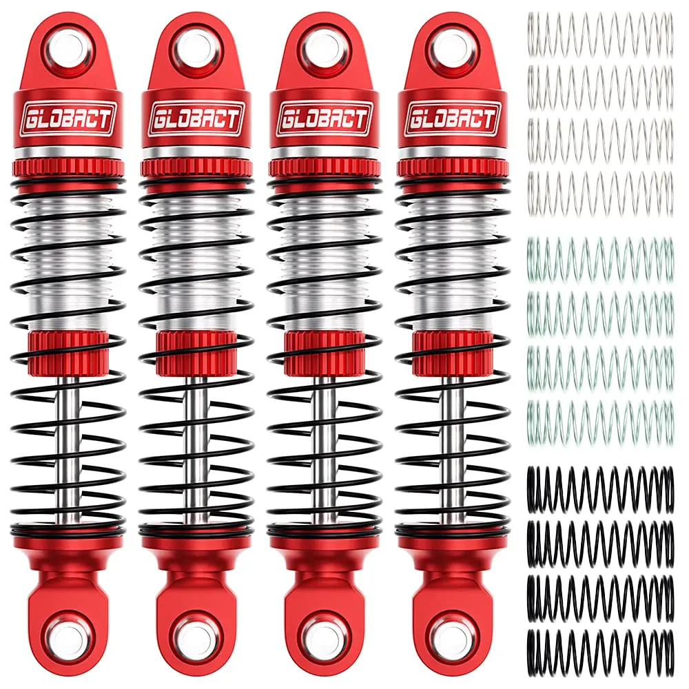 

GLOBACT для амортизаторов TRX4M 1/18, 52 мм, алюминиевые передние и задние амортизаторы, аксессуары для обновления гусеничного автомобиля на радиоуправлении (4 шт.)