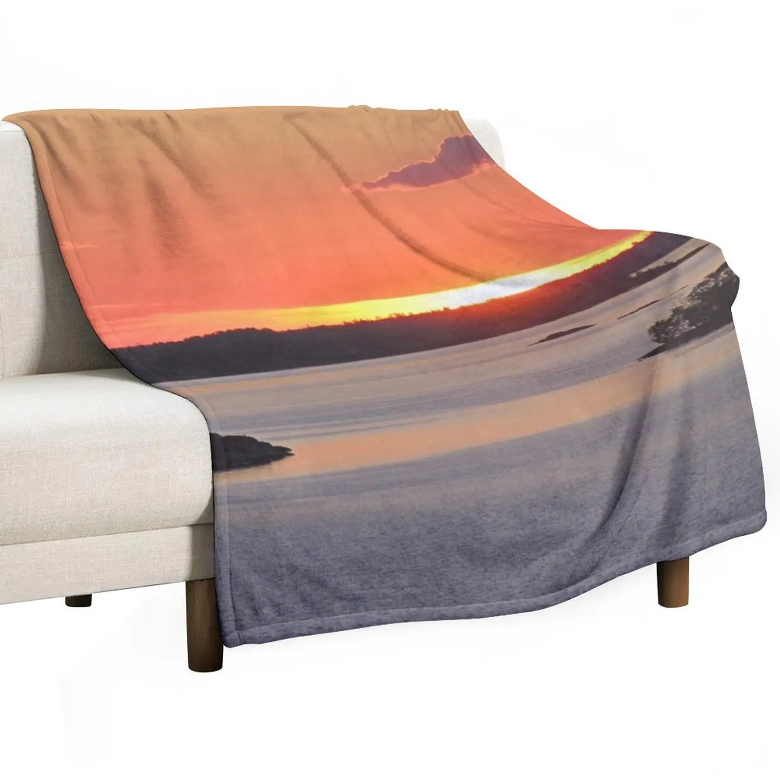 

Swedish Archipelago Sunset Throw Blanket Sleeping Bag Blankets For Sofas Large Flannel Blankets