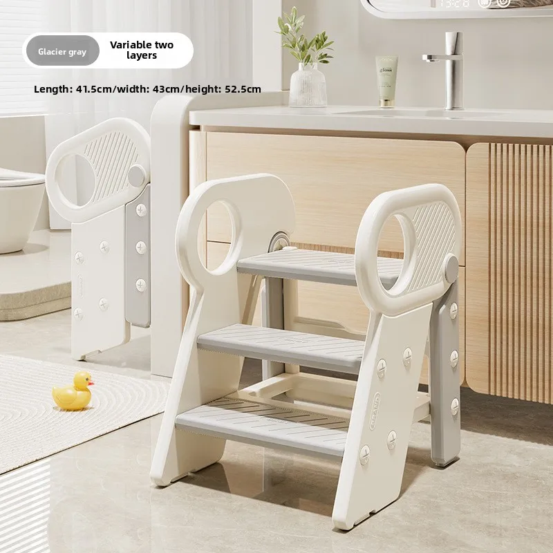 Baby Handrail Step Stool Folding Bathroom Sink Ladder Face Washing Kids Preschool Washbasin Bench Baby Hand Washing Ladder
