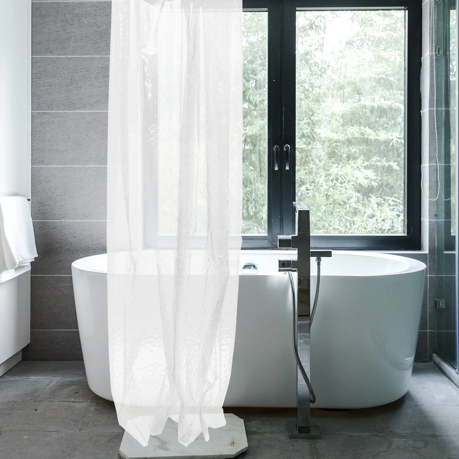

Peva Shower Curtain Bath Liner for Bathtub Thickened Long Bathroom Curtains Extra Long PEVA Waterproof Stylish
