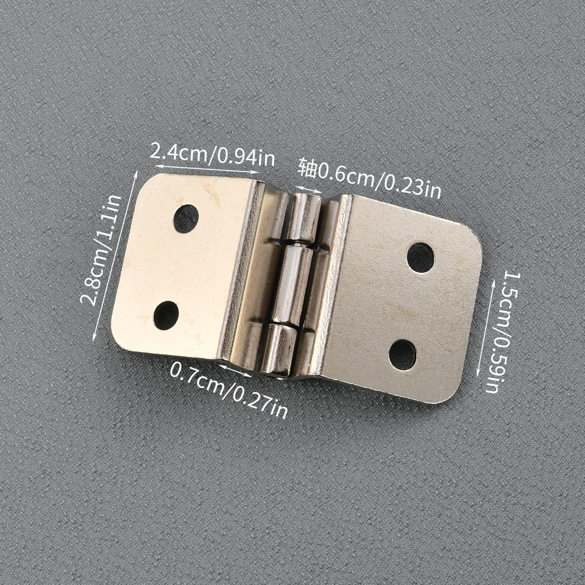 Hardware New Chinese style four fold side length 28mm bronze iron sheet hinge 8 hole right Angle fit 18mm