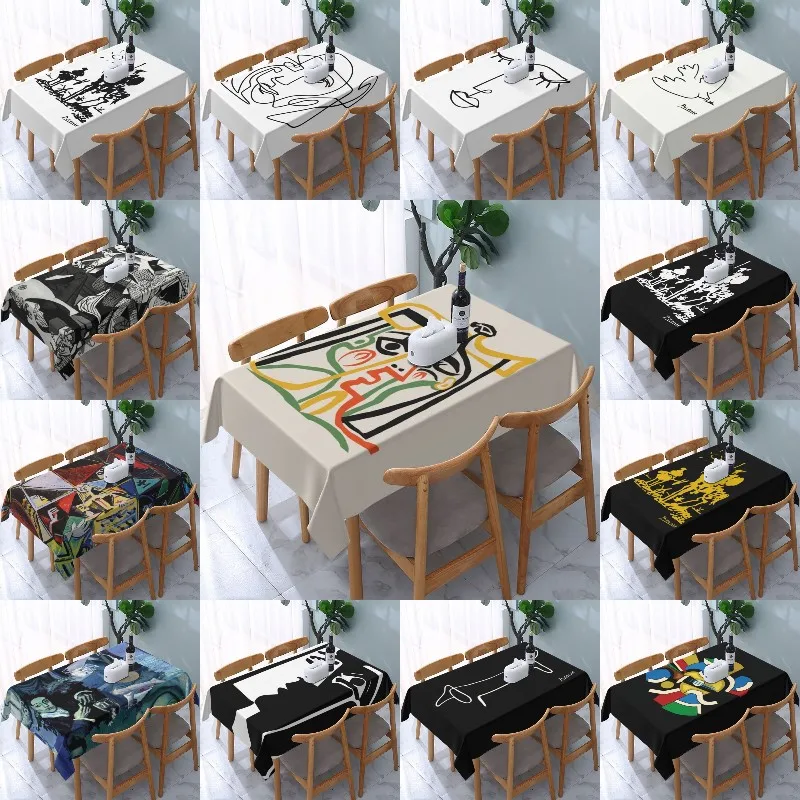 Rectangular Pablo Picasso Guernica Table Cloth Waterproof Tablecloth 45