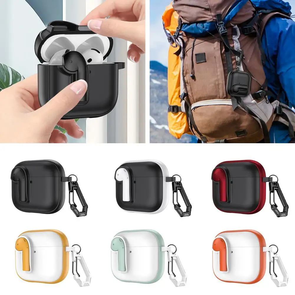 

Wireless Bluetooth Earphone Case Buckle Lock System Anti Drop Protective Cover For Airpods 4/For Airpods Pro 2