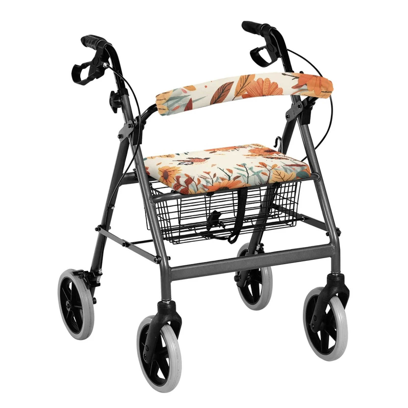 Coloranimal Autumn Sunflower 2 Pieces Set Rollator Walker Seat Covers Drive Walker Accessories for Women Friends Outdoors