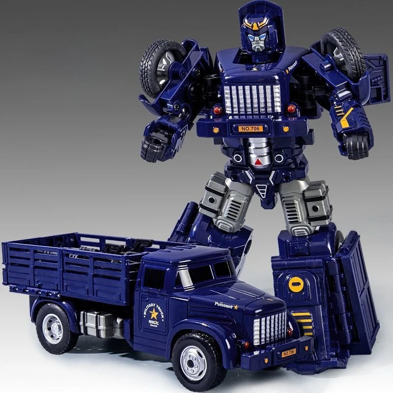 7''/18cm Plastics Model Transformation Robot Military Vehicle Mecha Warrior Action Figure Collection Model Toys Boxed Boy Gifts