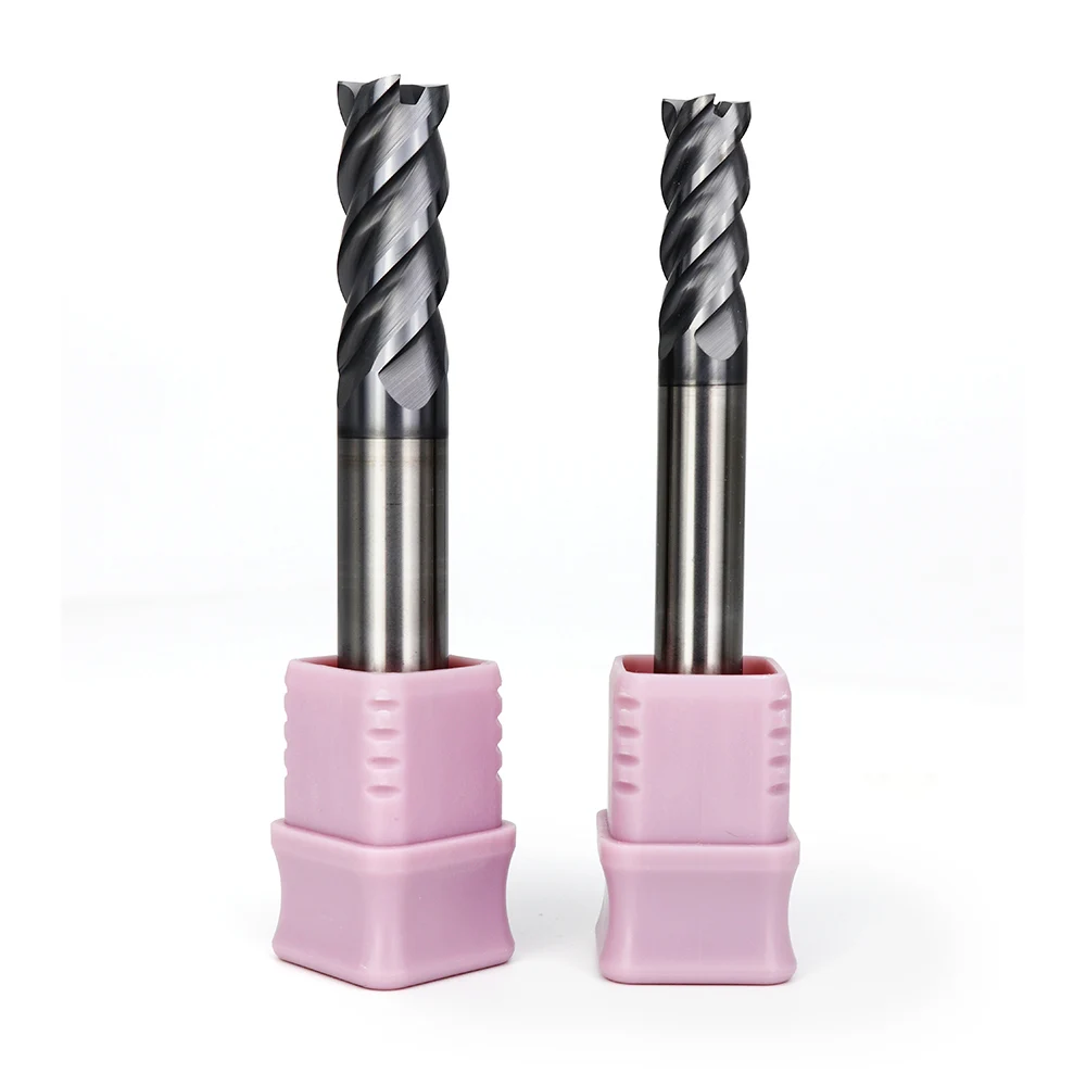 HRC65 Tungsten Steel Milling Cutter 4Flutes Carbide Endmill Flat Router Bits CNC Maching Tools Special For Quenching Material