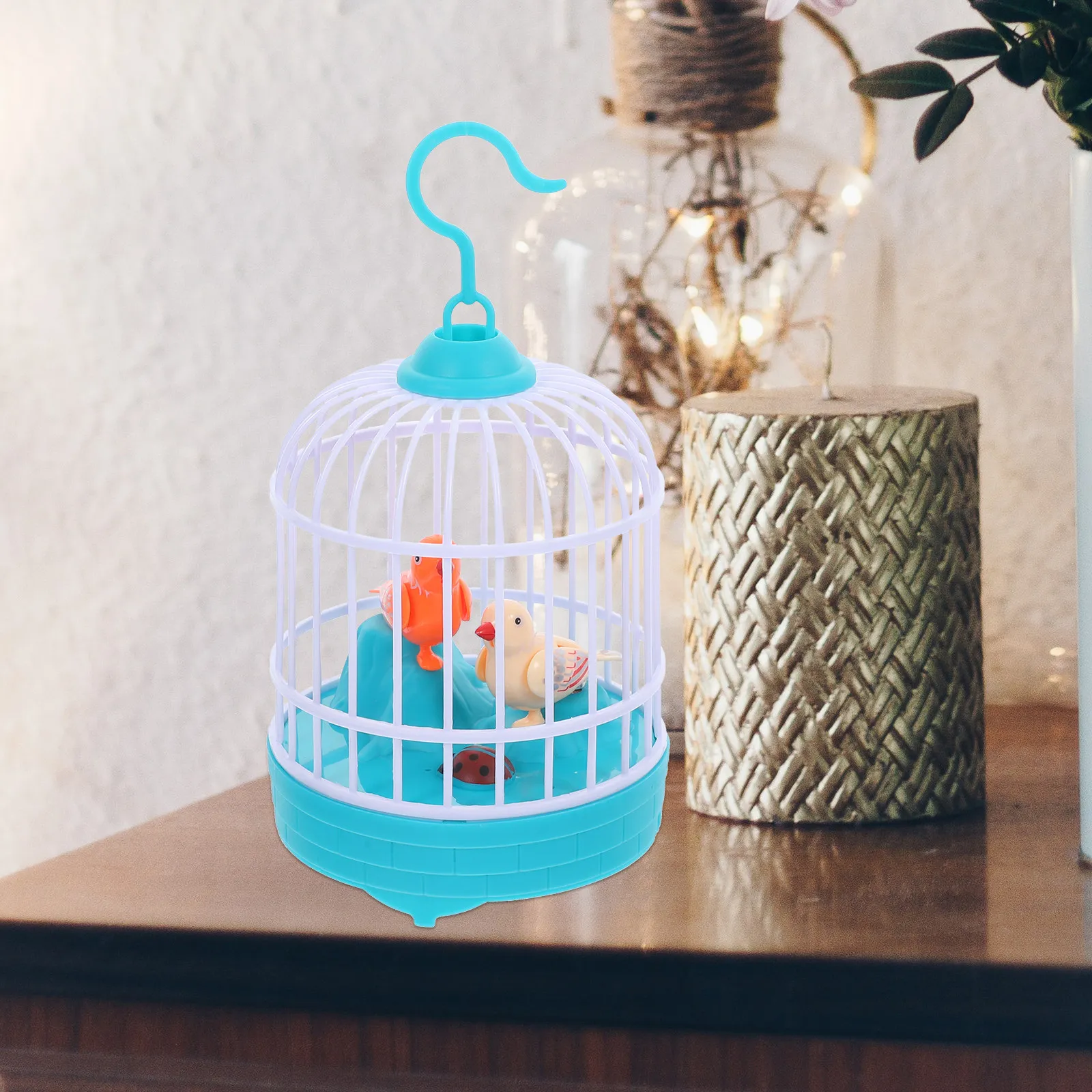 

1Pcs Voice Control Small Birdcage Simulation Plaything Sound Activated Electronic Induction Kids Gift Home Decoration Party Joke