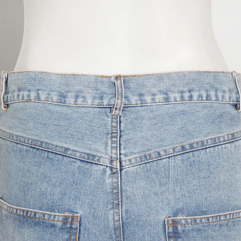 HKSH Women Chic Jeans Niche Design Multi-zipper Detachable Vintage Washed Denim High-end Trend Straight Pants New Spring HK21070