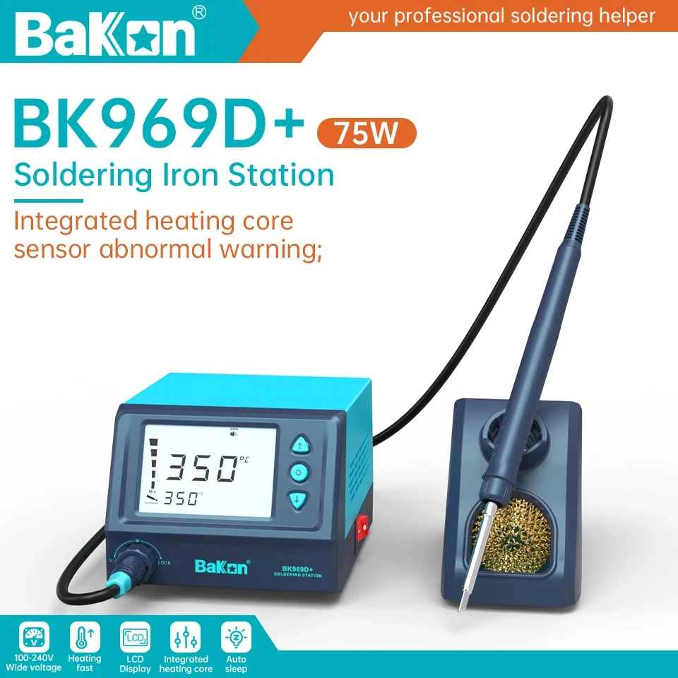 BK969D+ 75W Intelligent T12 Soldering Station with Auto Sleep Function, Professional Electric Soldering Welding Machine Tools