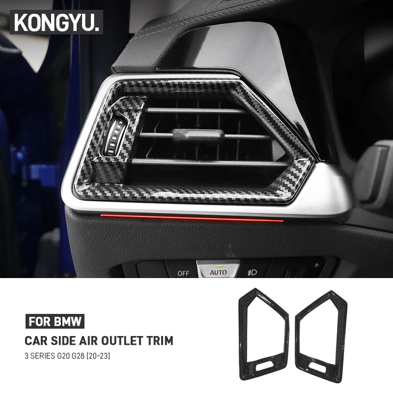 

Car Carbon Fiber Side Air Condition Outlet Frame Cover Decoration Trim Accessories For BMW 3 Series G20 G28 2020 2021 2022 2023