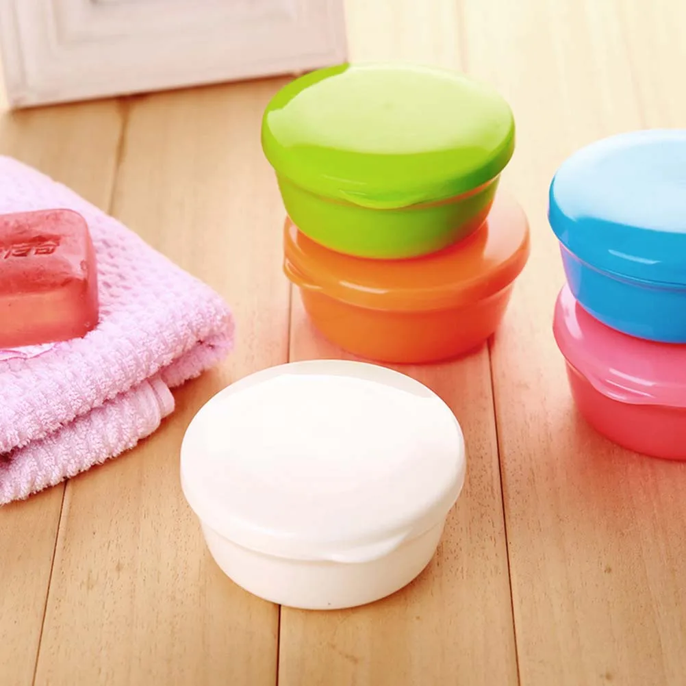 

Travel Soap Case with Drainer Portable Box Holder Printable Toiletry Containers Green Tray
