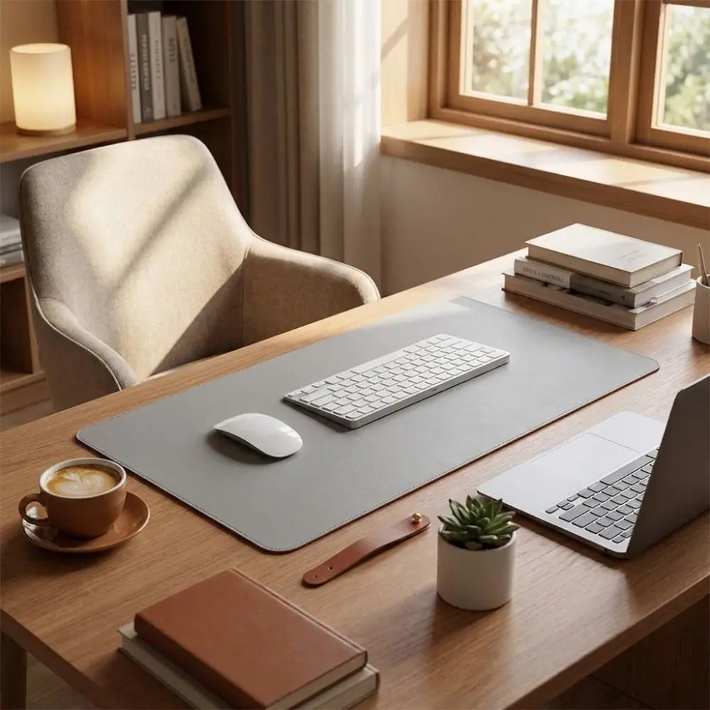 PU Leather Double Side Desk Mat Anti-Slip Waterproof Nail Art Table Mat Soft Collapsible Keyboard Pad Nail Studio