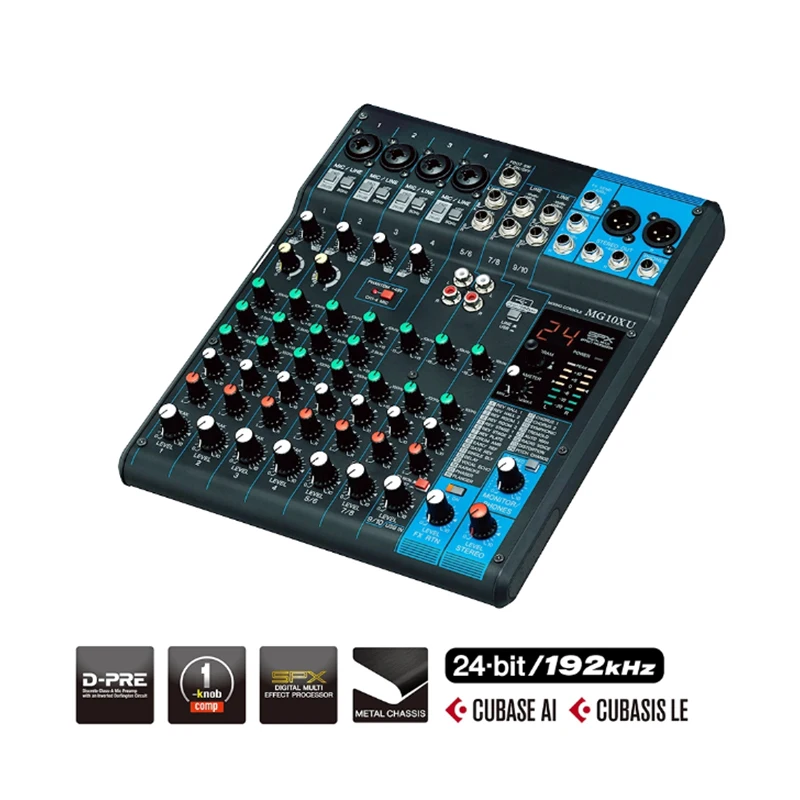 MG10XU 10 channel Mixer with USB and Effects 10-Input Stereo MG Analog Mixing Consoles