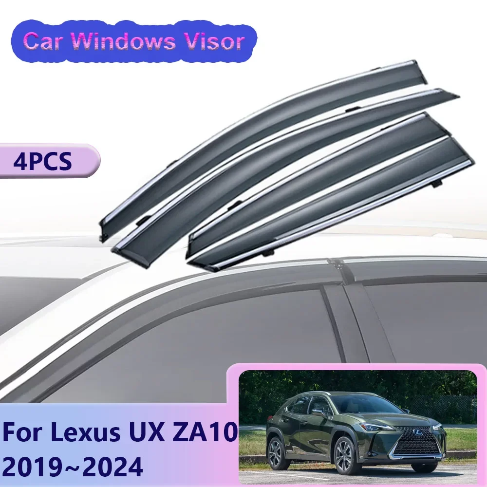 For Lexus UX ZA10 250h 200 F Sport 2019~2024 Car Window Sides Sun Rain Visor Guards Vent Smoke Covers Awning Shelter Accessories