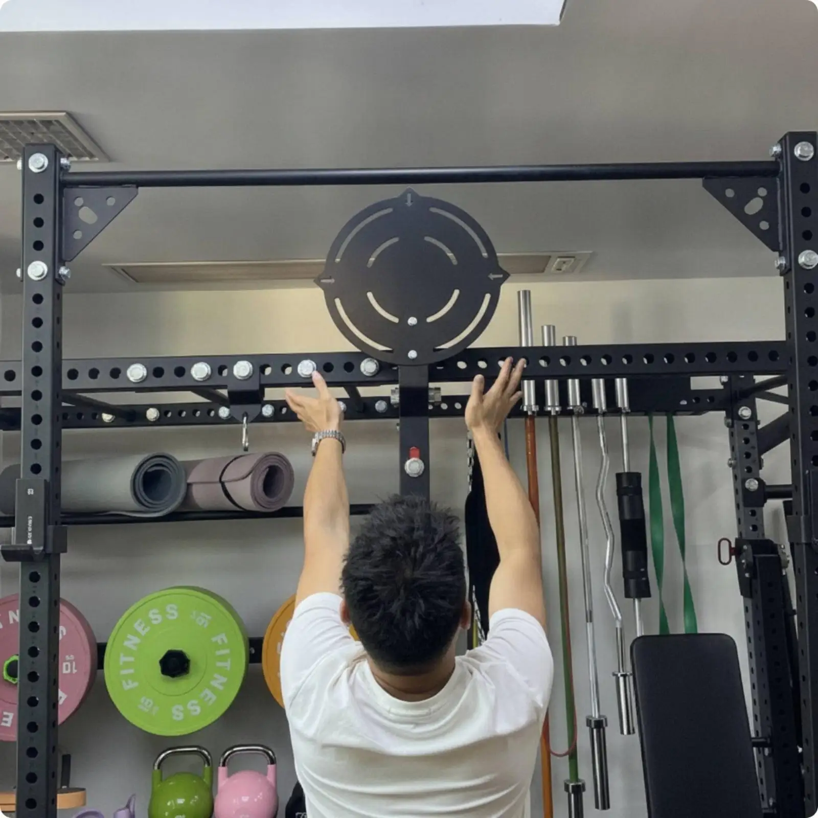 Wall Mounted Target for Ball Exercises with Pointer Marks for Alignment Training Durable Black Steel Attachment