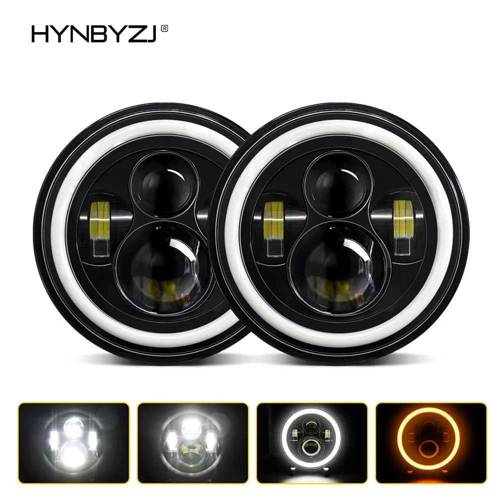 

HYNBYZJ Universal 7 Inch 200W Led Car Motorcycle Headlight DRL H4 Headlamp for Harley BMW Yamha Honda 12V/24V