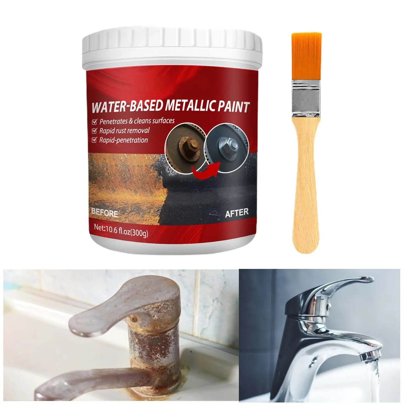 Metal Rust Remover with Brush Rust Paint for Machinery Automotive Aviation