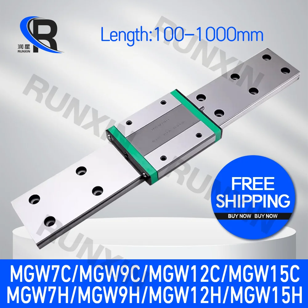 

1Pcs MGW7 MGW9 MGW12 MGW15 Miniature Linear Rail+1Pcs MGW7C MGW9C MGW12C MGW15C MGW7H MGW9H MGW12H MGW15H Linear Guide Block CNC